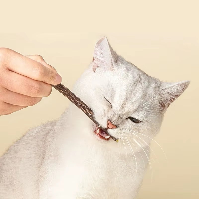 Natural Woodruff Cat Chew Stick Catnip Molar Bite Toy for Cats Interactive Teeth Cleaning Pet Gift Supplies Additive Free
